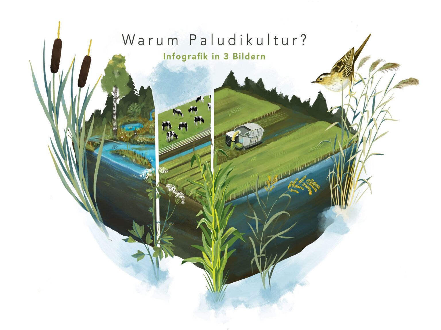 Infografik zu Paludikultur auf nassen Moorböden